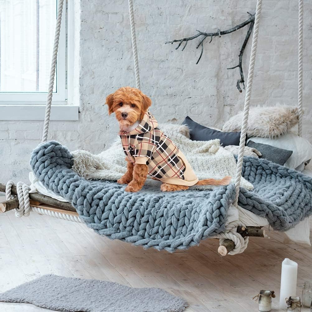EXPAWLORER tartan casaca perro lavado a máquina, fácil cuidado