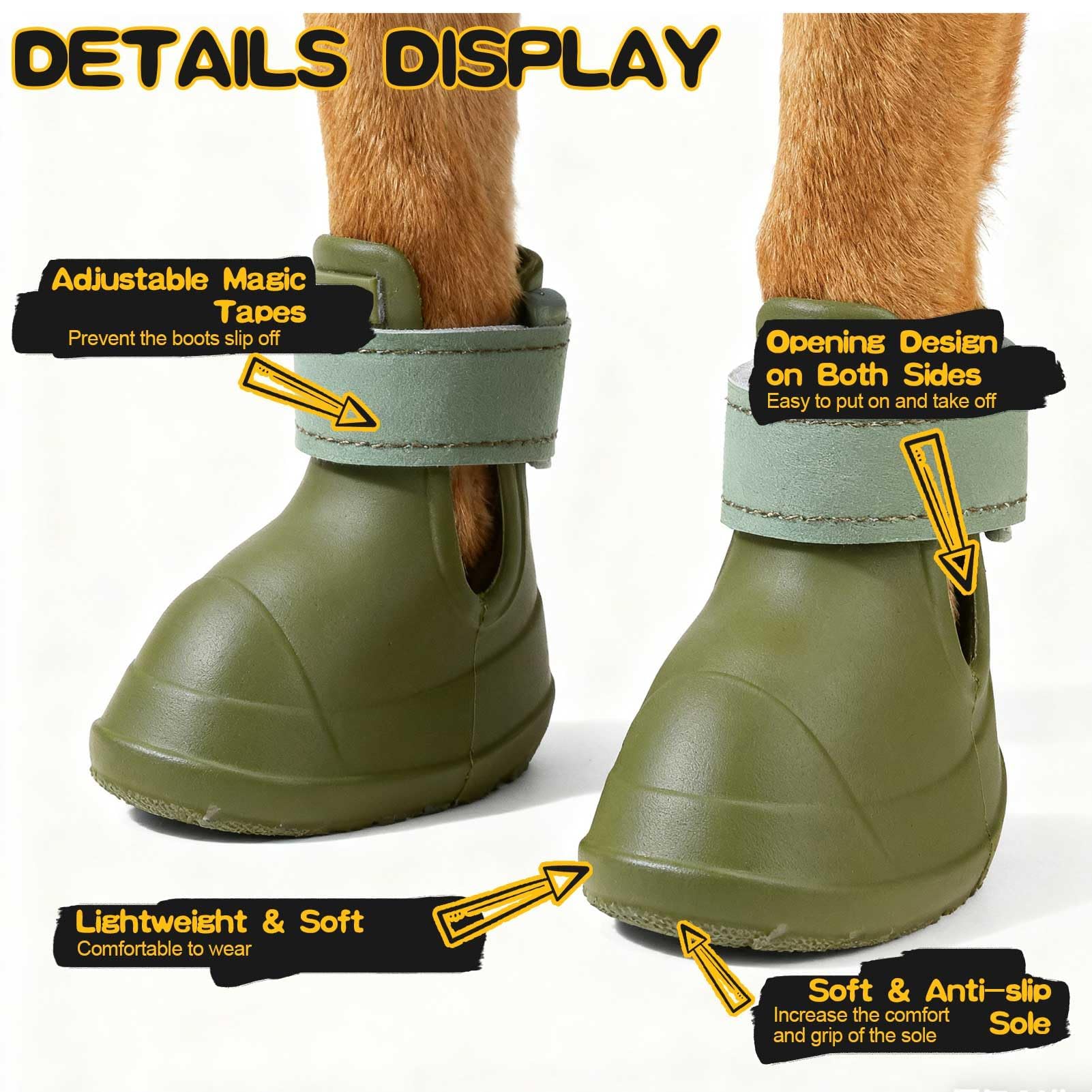 EXPAWLORER zapatos de una pieza para perro facilitan colocarlos.