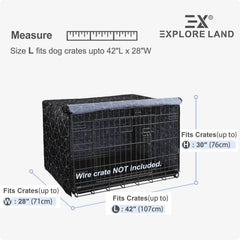 Explore Land cobertor de jaula para perro de 42 pulgadas con 2 puertas, mejora la estética.