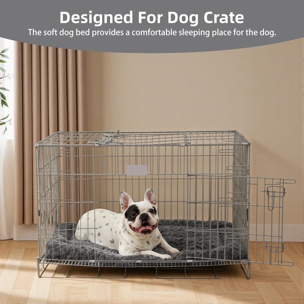 Exsnugy cama para perro dentro jaula gris, uso versátil