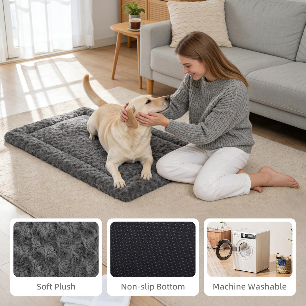 Exsnugy cama perro lavable-maquina gris, limpieza rápida