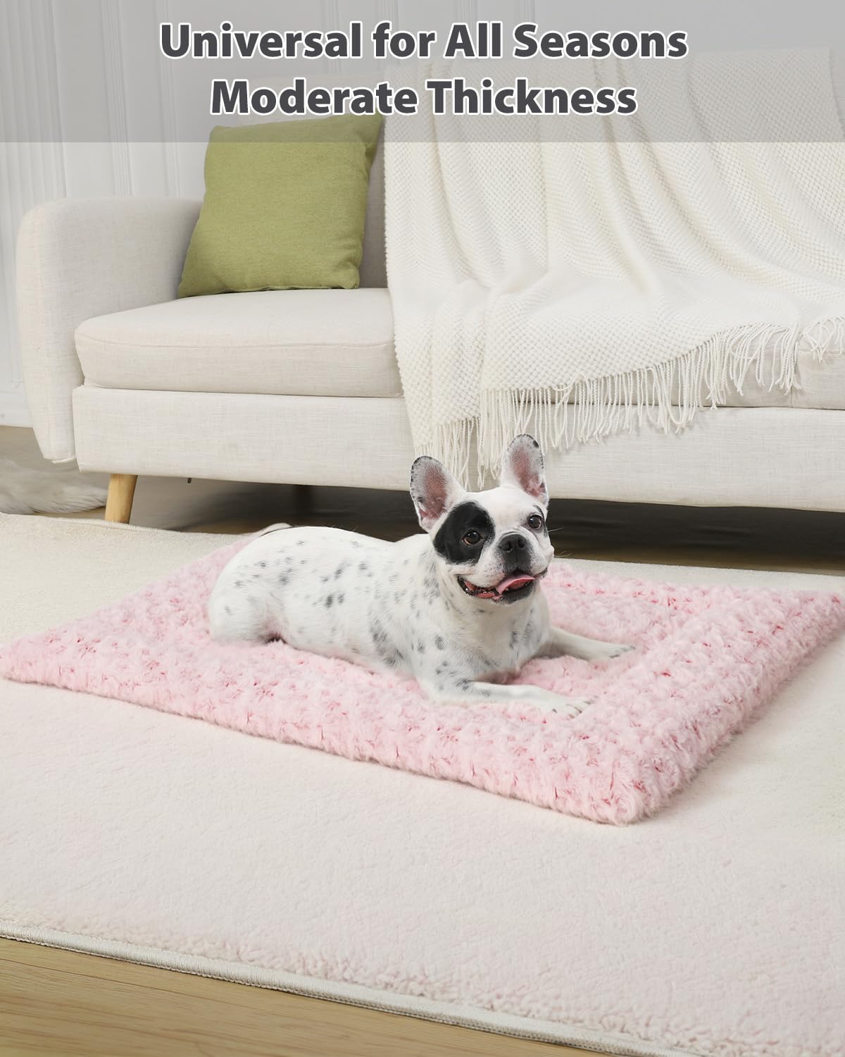 Exsnugy cama-perro-rosa-uso-en-jaula: compatible con jaulas y camas elevadas.