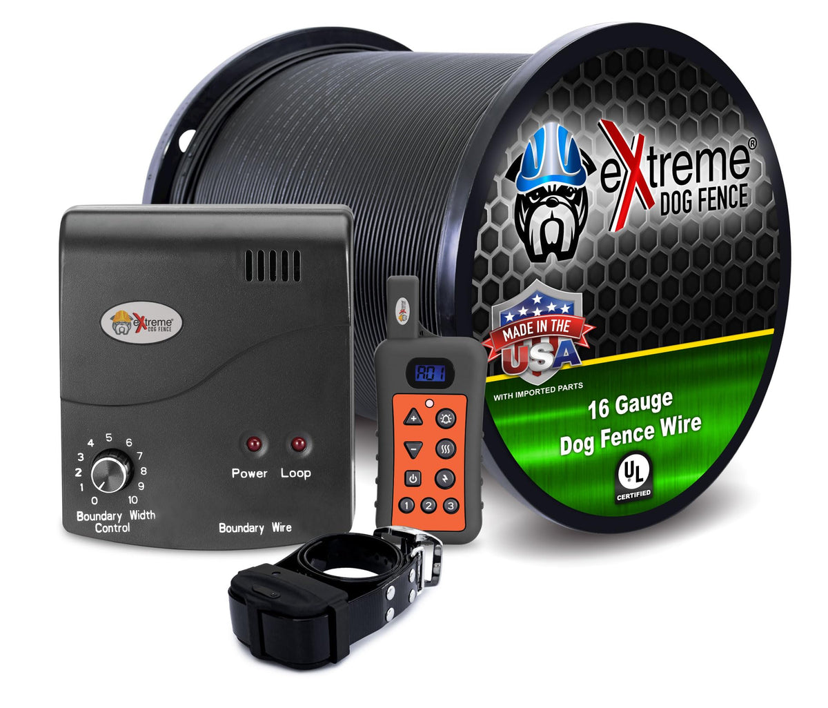 Extreme Dog Fence cerca eléctrica con collar en acción para entrenamiento seguro