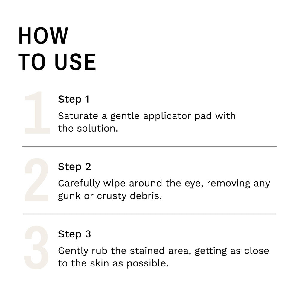 Eye Envy es seguro para cachorros y uso prolongado sin irritación.