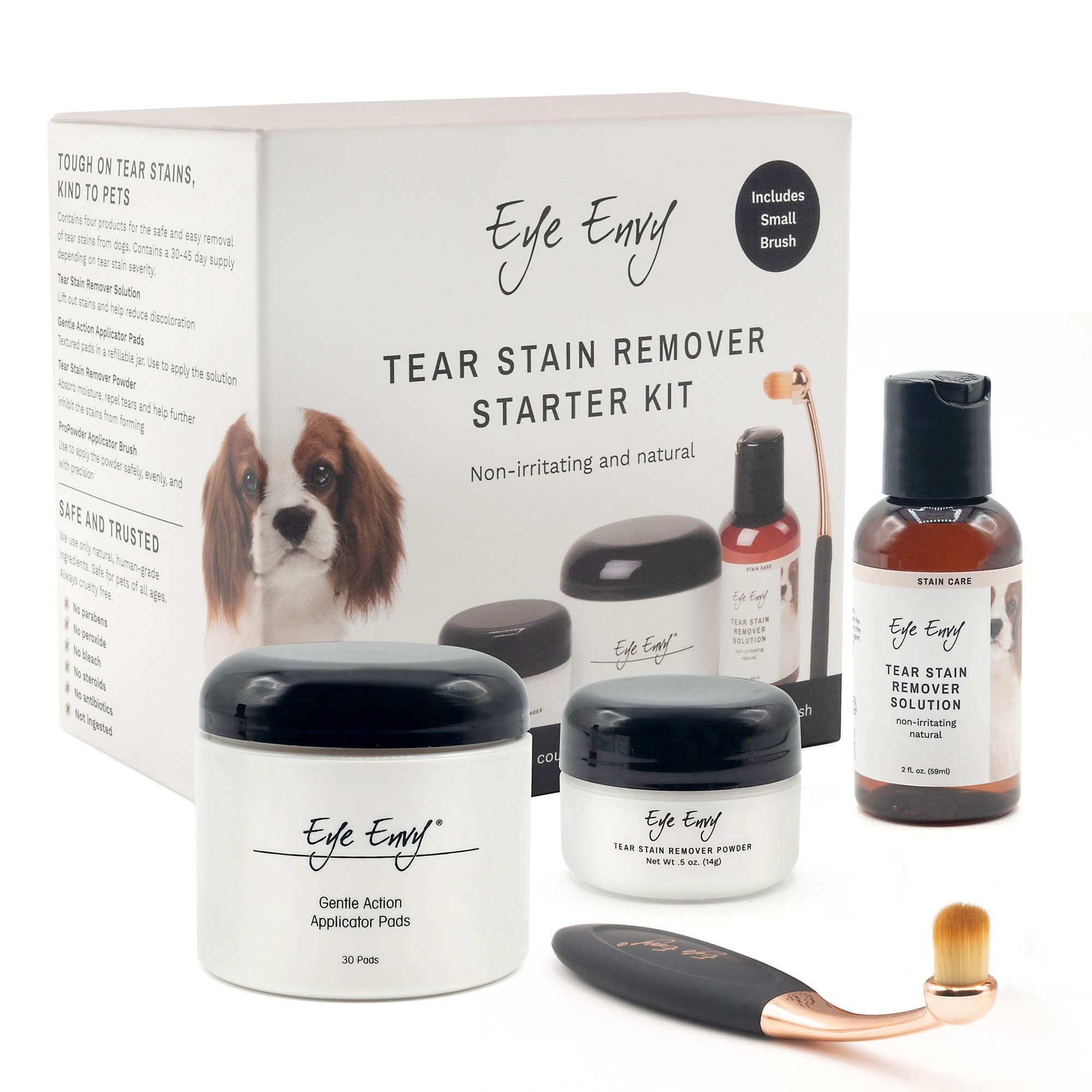 Eye Envy solución de manchas de lágrimas para perros, elimina de forma suave.