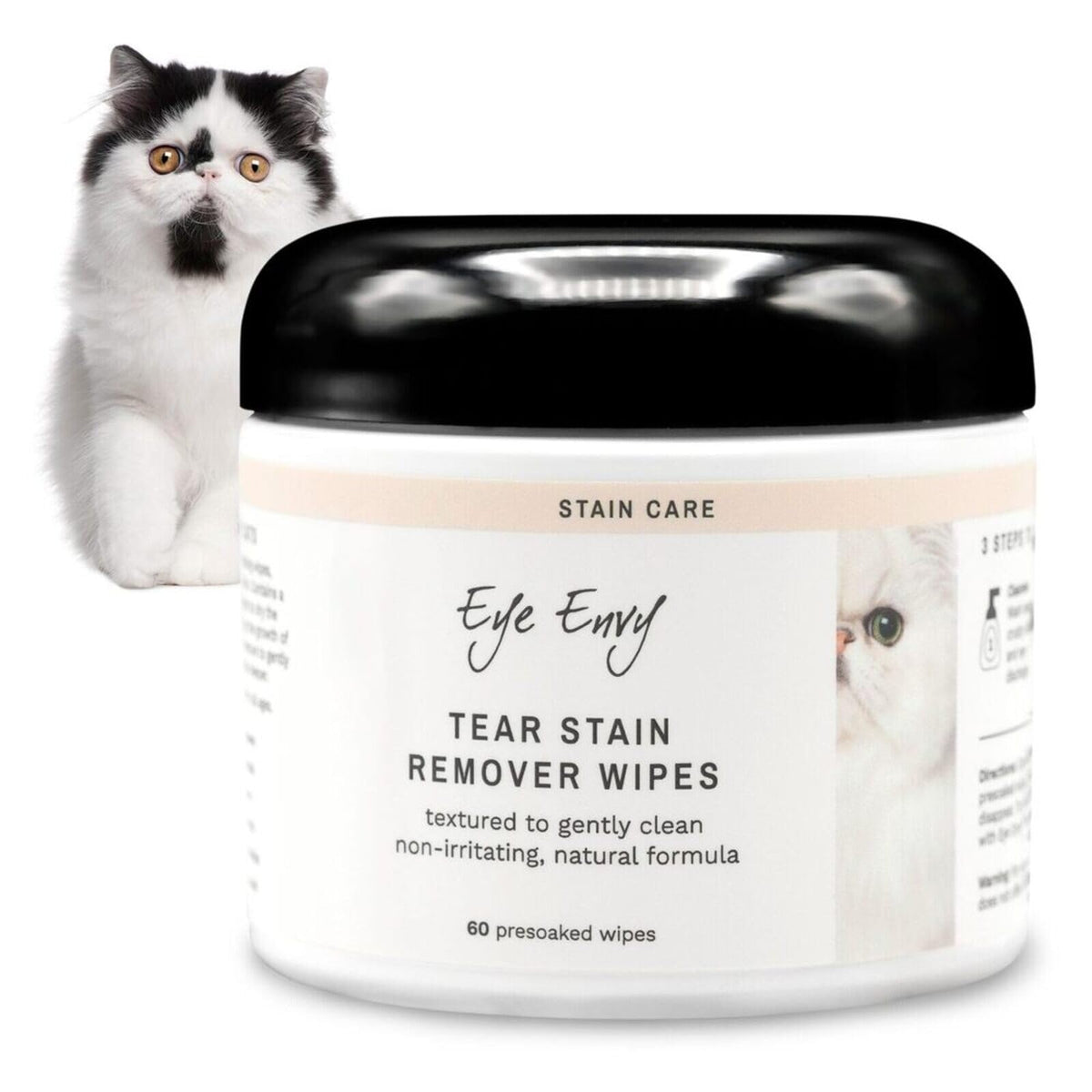 Eye Envy toallitas para lagrimeo en gatos con textura suave para limpieza ocular