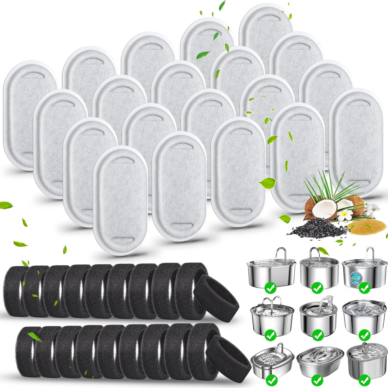 Eyehoce filtros para fuente de gatos de 108 onzas, filtración eficiente para agua fresca.