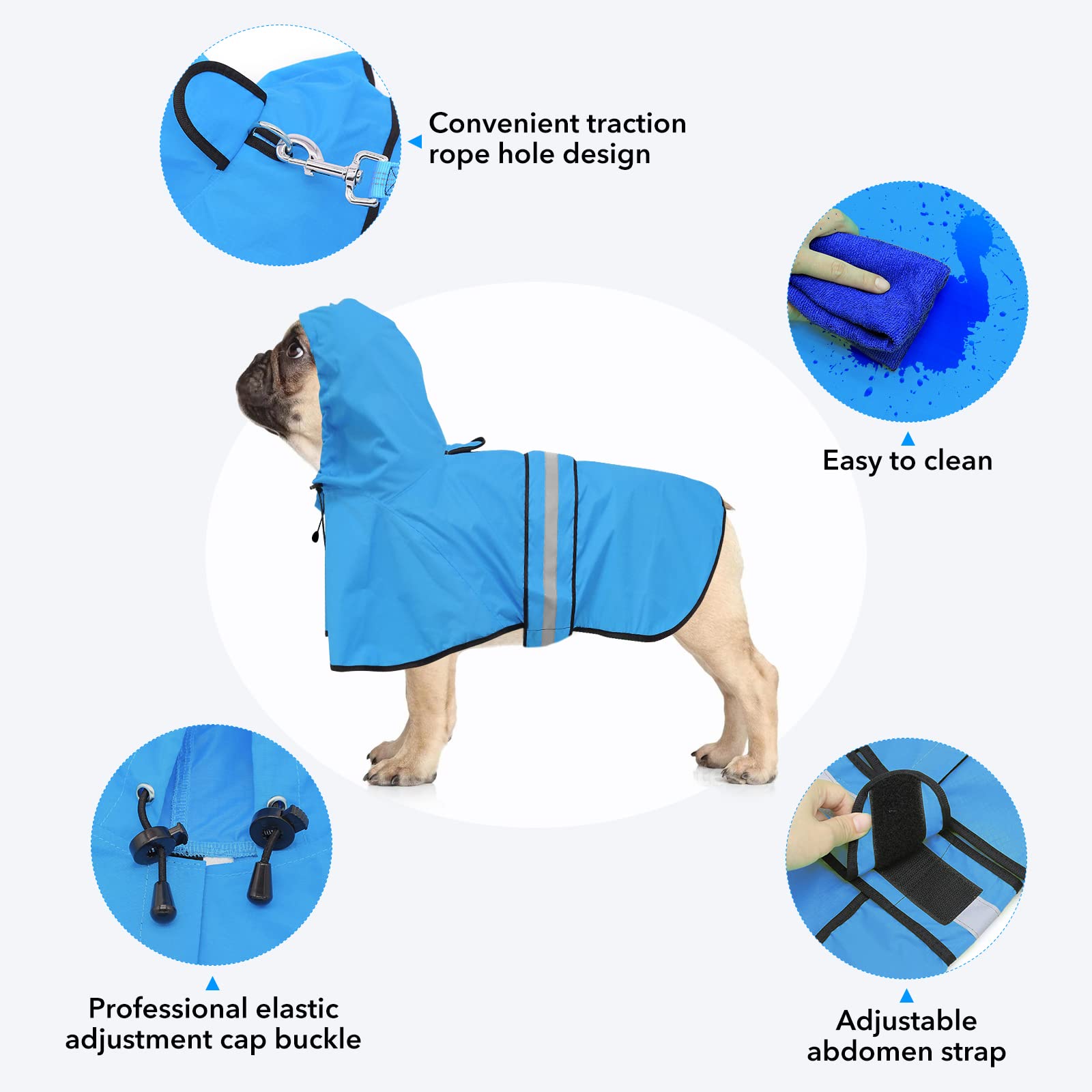 Ezierfy chaqueta impermeable ajustable para pecho y abdomen, comodidad durante caminatas