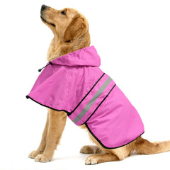 Capa de lluvia Ezierfy para perro rosa XXL, vista frontal para confort durante paseos
