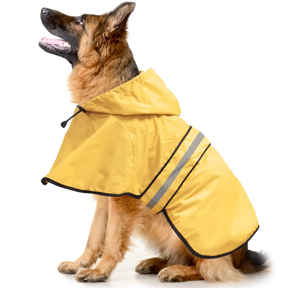 Ezierfy: capa para perros con capucha reflectante, ideal para paseos en lluvia.