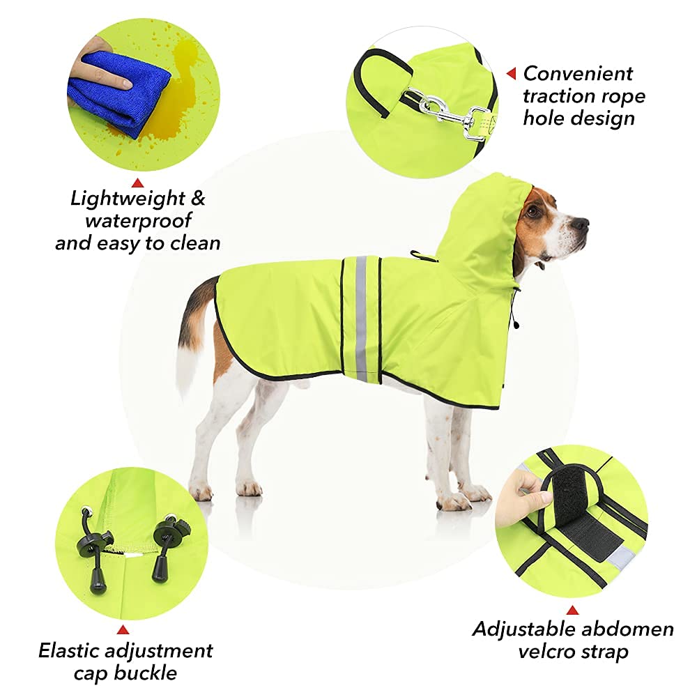 Poncho reflectante Ezierfy para perro, visibilidad nocturna mejorada.