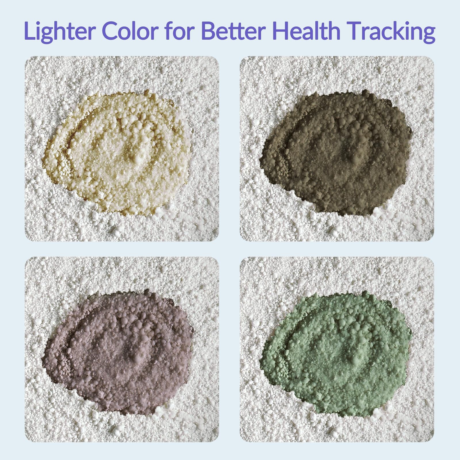 EZSKUUP Litter Cassava color claro, indica cambios de salud potenciales.