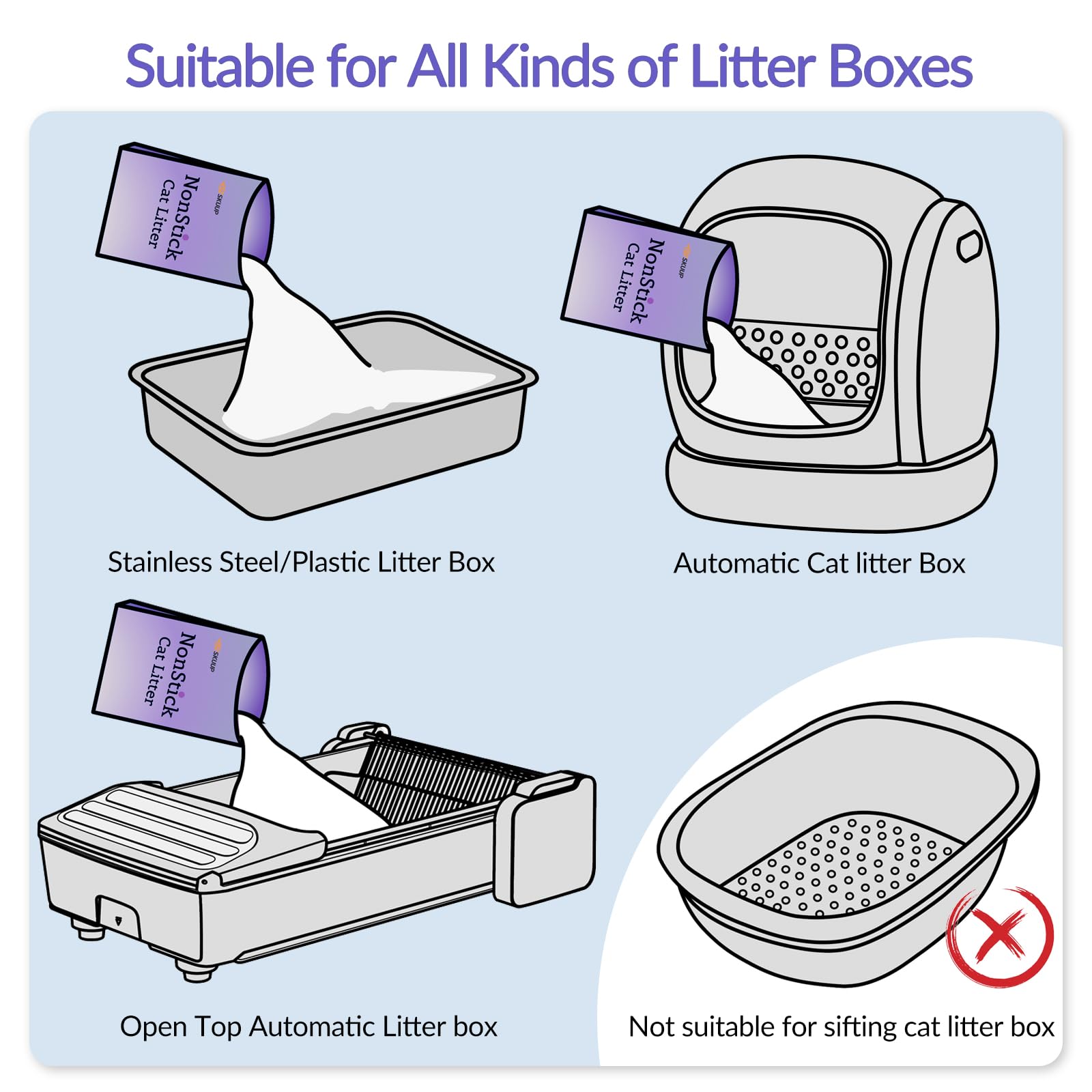 EZSKUUP Litter Cassava sin fragancia, ambiente cómodo para gatos.