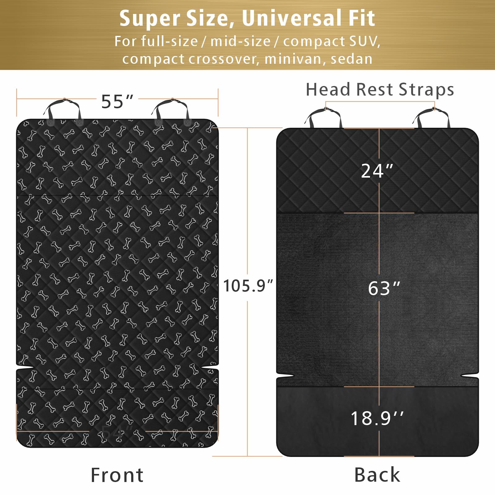 F-color SUV Cargo Liner superficie antideslizante mantiene estable a la mascota