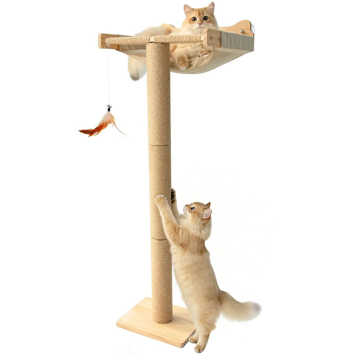 Famifit percha para gatos en ventana de 46 pulgadas, ideal para vigilar desde altura.