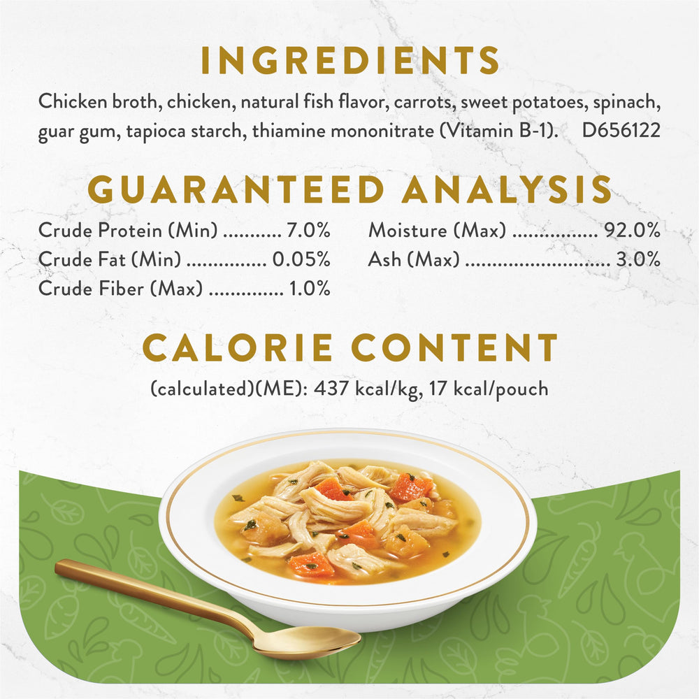Fancy Feast Broths caldo-ligero-para-gatos: textura suave para lamer y disfrutar.