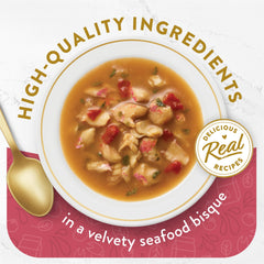 Derrame de fondo cremoso Fancy Feast Broths para humedad en la comida