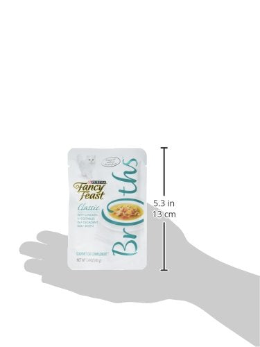 Fancy Feast Broths sin-granos-sin-artificiales: complemento húmedo sin rellenos innecesarios.