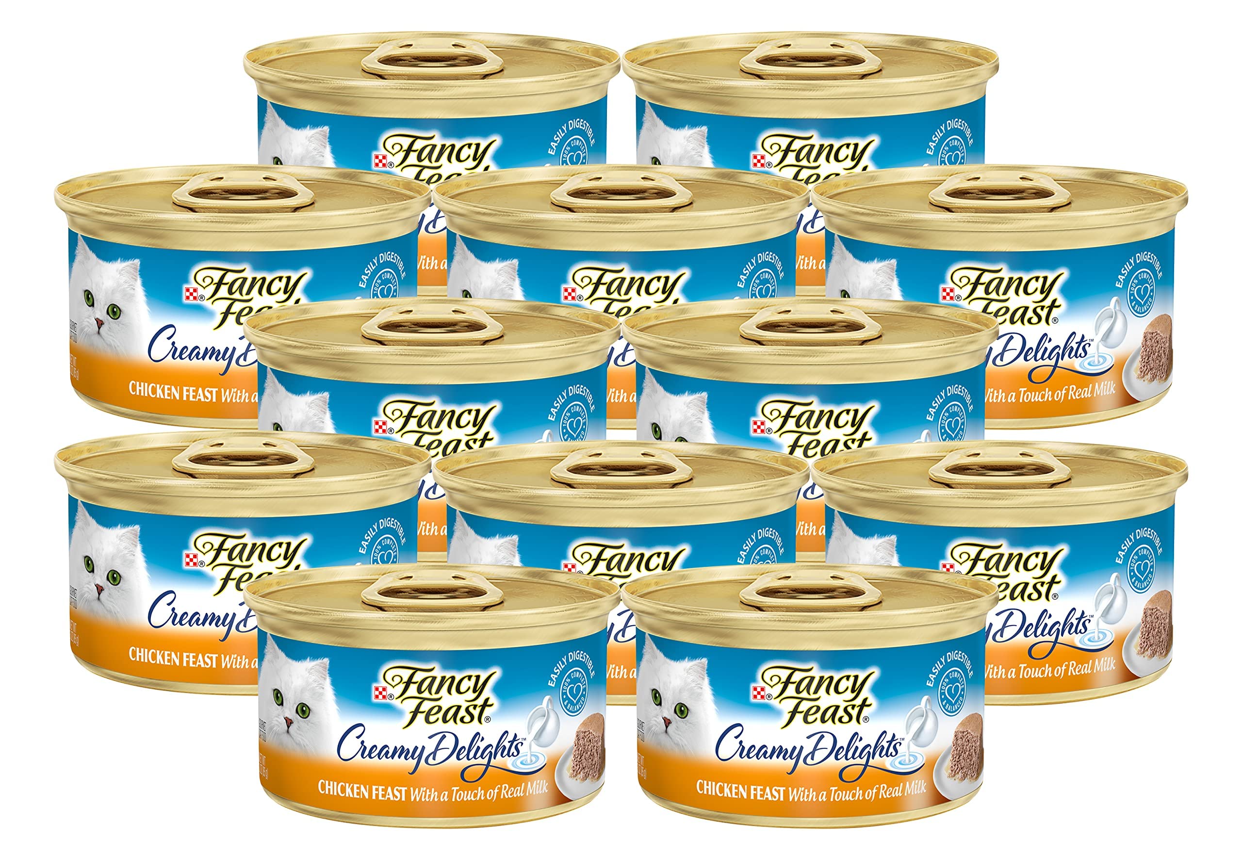 Fancy Feast Creamy Delights Chicken Feast: lata 3oz, comida húmeda ideal para la hora de comer.