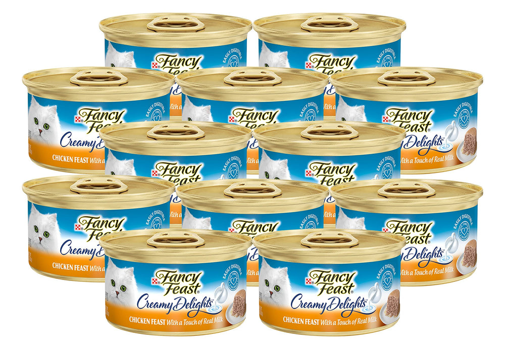 Fancy Feast Creamy Delights Chicken Feast: lata 3oz, comida húmeda ideal para la hora de comer.