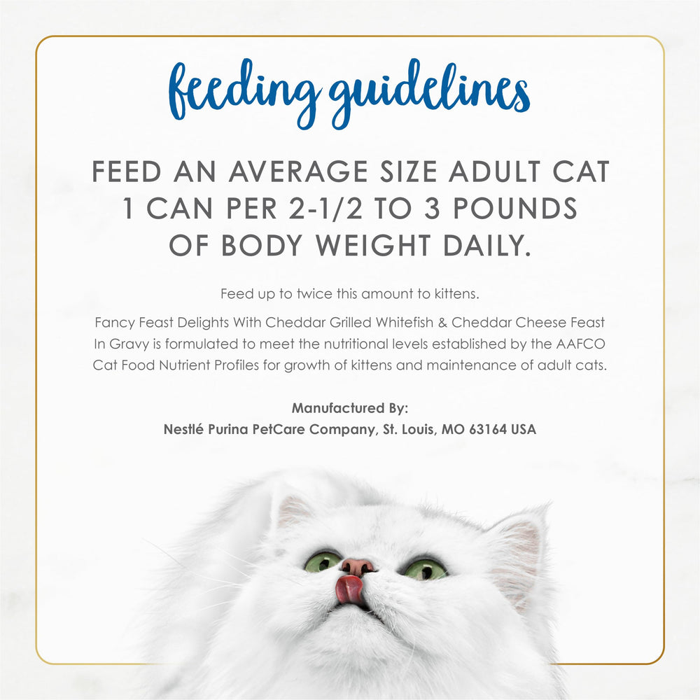 Fancy Feast Delights ingredientes reales que promueven una comida sabrosa y contundente.
