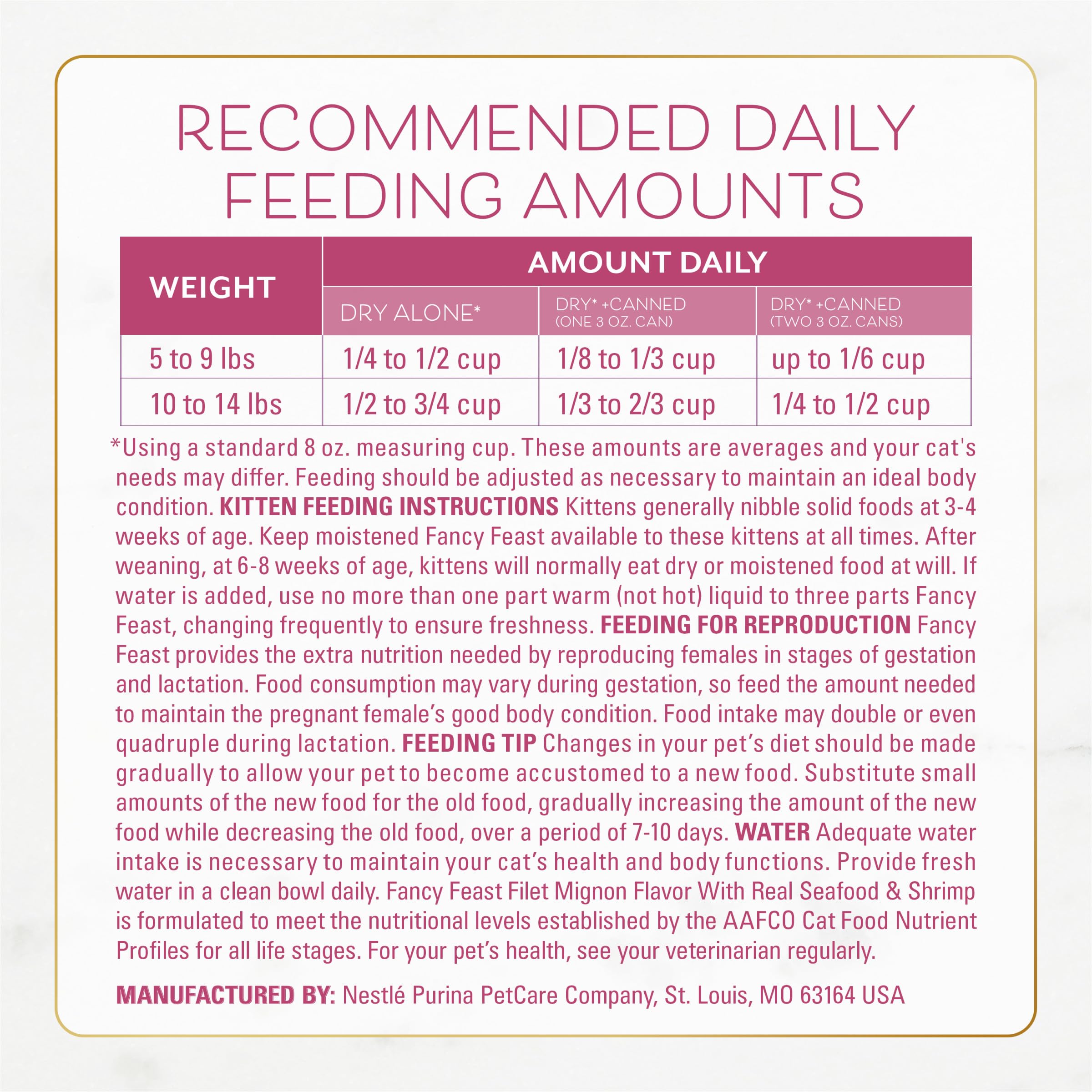 Purina Fancy Feast, mariscos reales en una comida seca para gatos