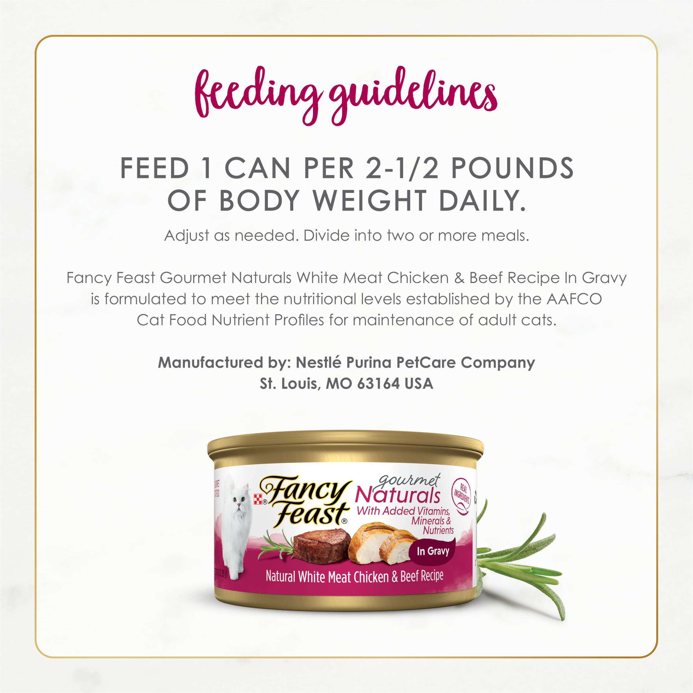 Fancy Feast Gourmet Naturals pack of 12 cans pictured for convenient feeding