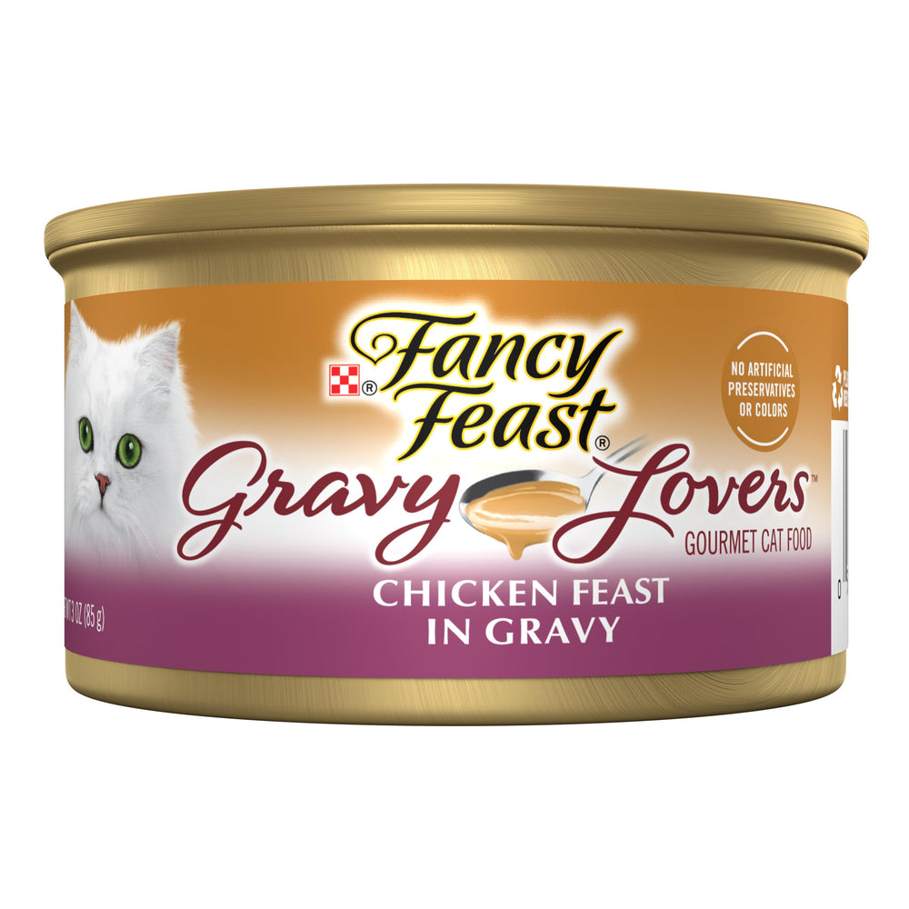 Fancy Feast Gravy Lovers: lata de 3 oz con sabor auténtico para gatos