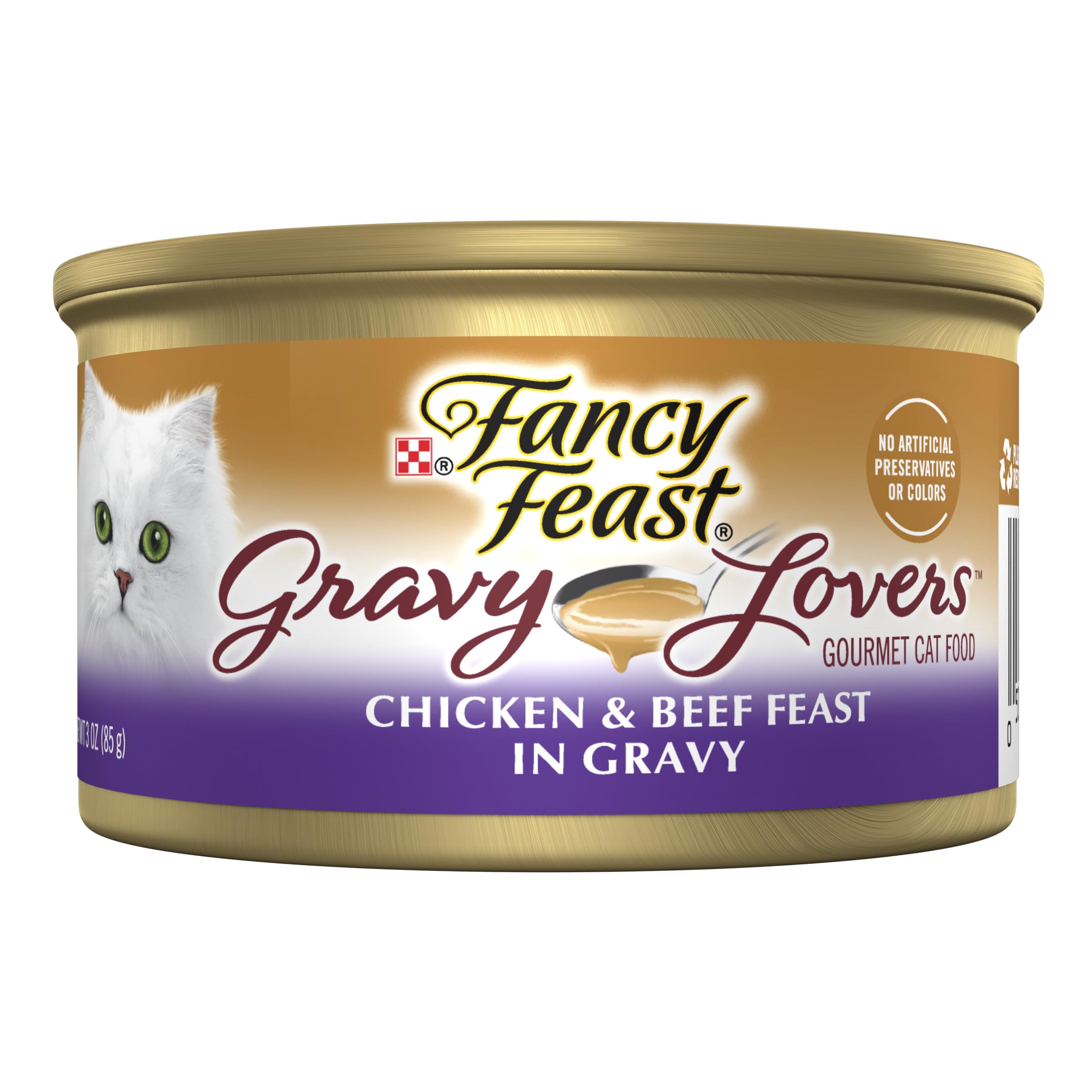 Fancy Feast Gravy Lovers pack de 24 latas 3 oz, opción conveniente para alimentar a diario.