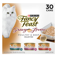 Lata Fancy Feast Gravy Lovers con pollo y pavo, sabores refinados para gatos
