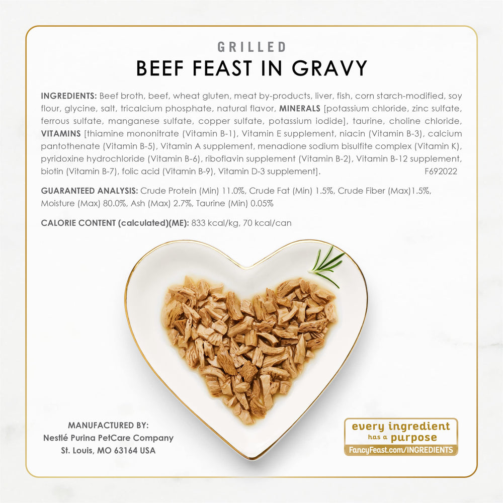 Fancy Feast Grilled Alimento Completo, lata, conveniente para servir