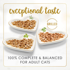 Fancy Feast Grilled Salsa Sabrosa, lata con gravy ligero para cada plato