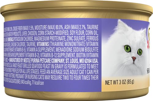 Fancy Feast FF Mariscos a la parrilla 3oz - aroma suave que invita a probar.