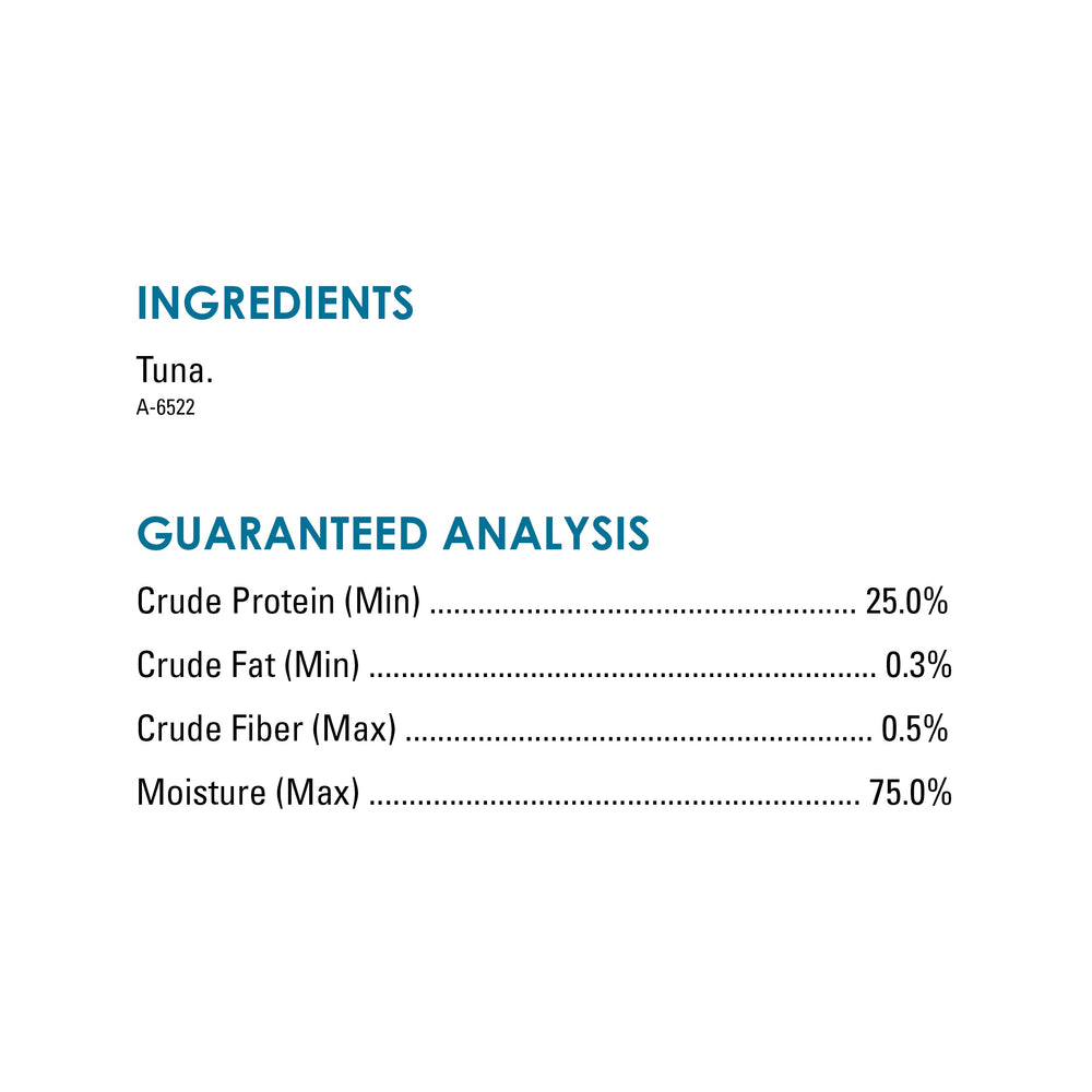 Etiqueta de ingrediente único: atún real para una experiencia simple.
