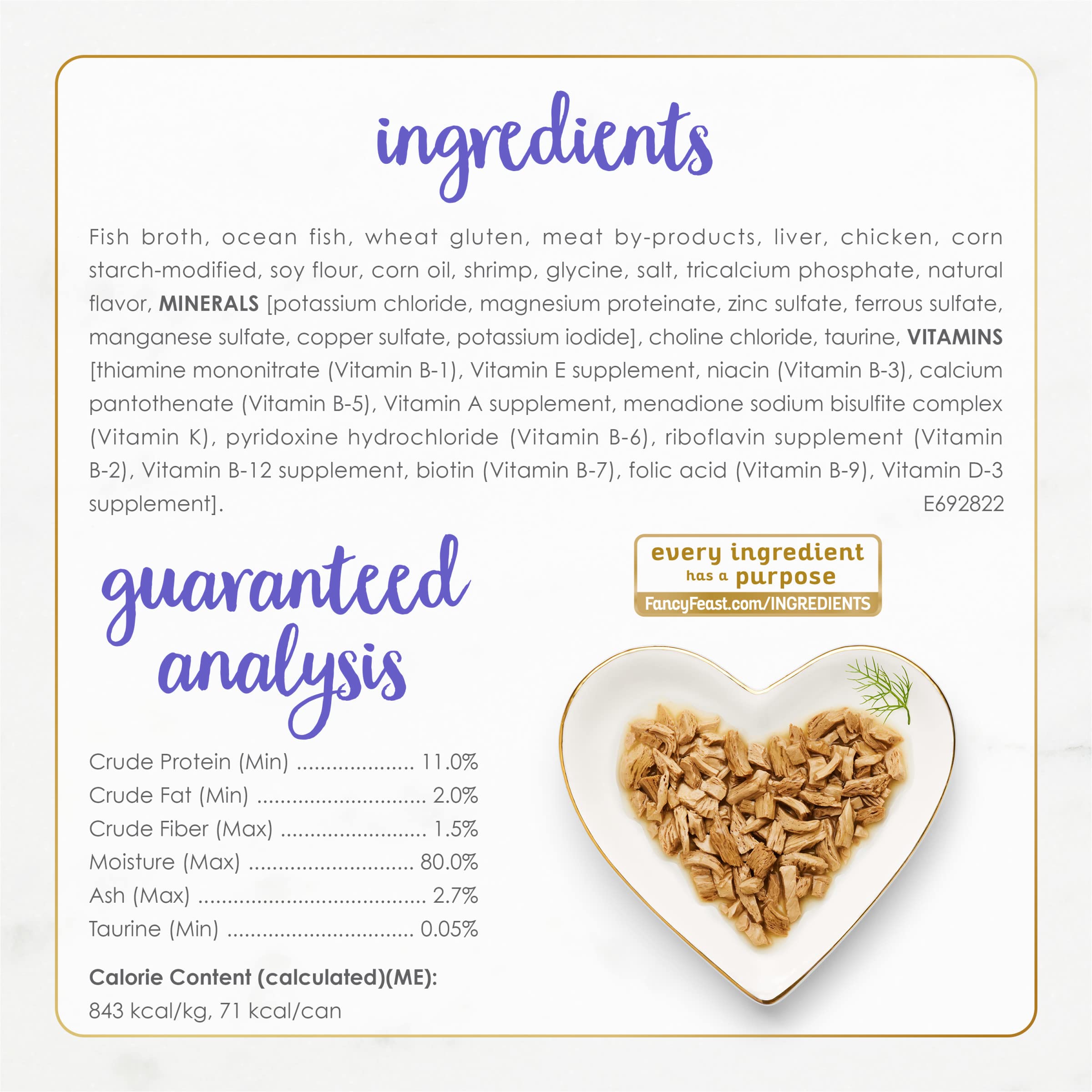 Fancy Feast ingredientes reales de mariscos: alimento delicioso y nutritivo para gatos.