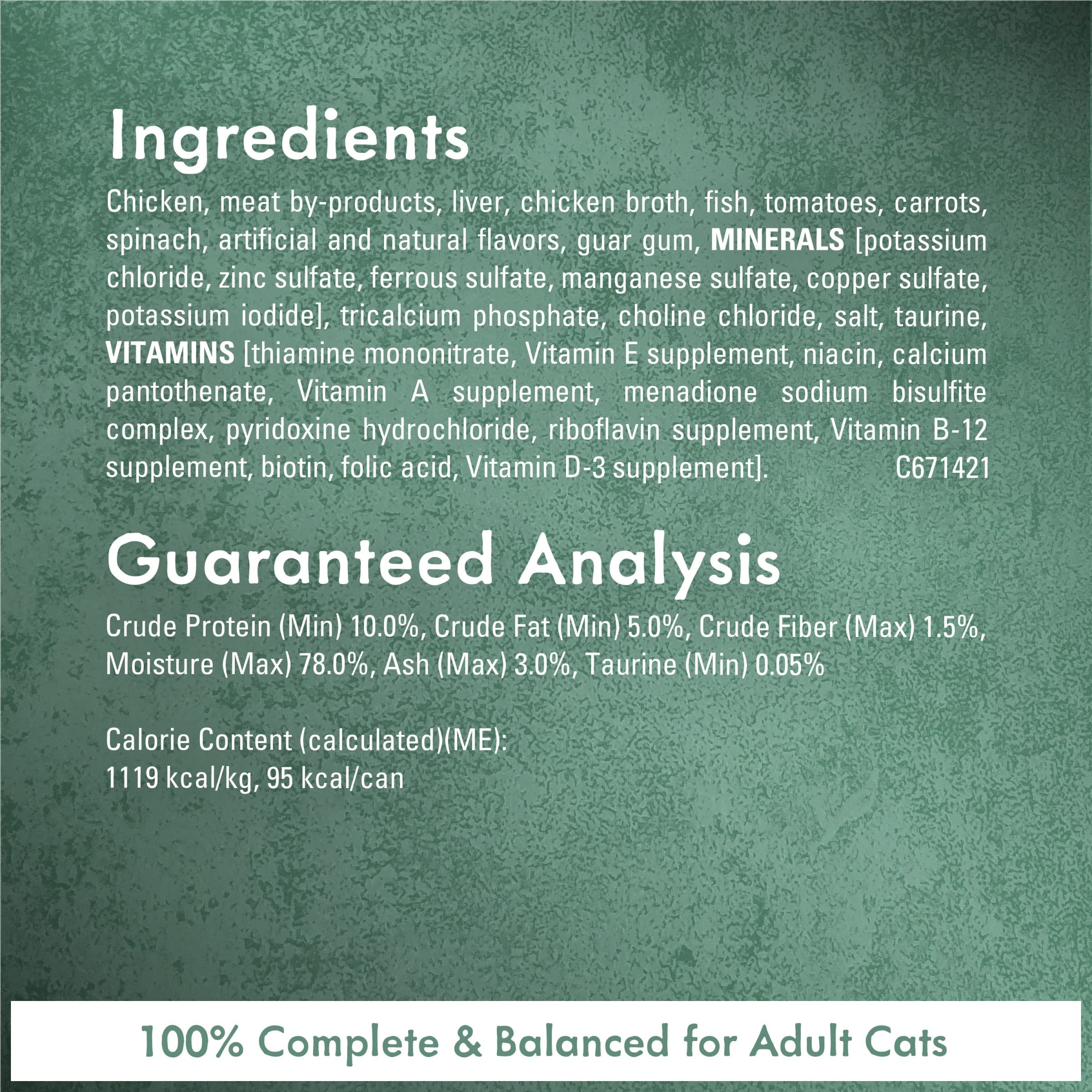 Purina Fancy Feast Medleys Pate Ingredientes de calidad para gatos adultos.