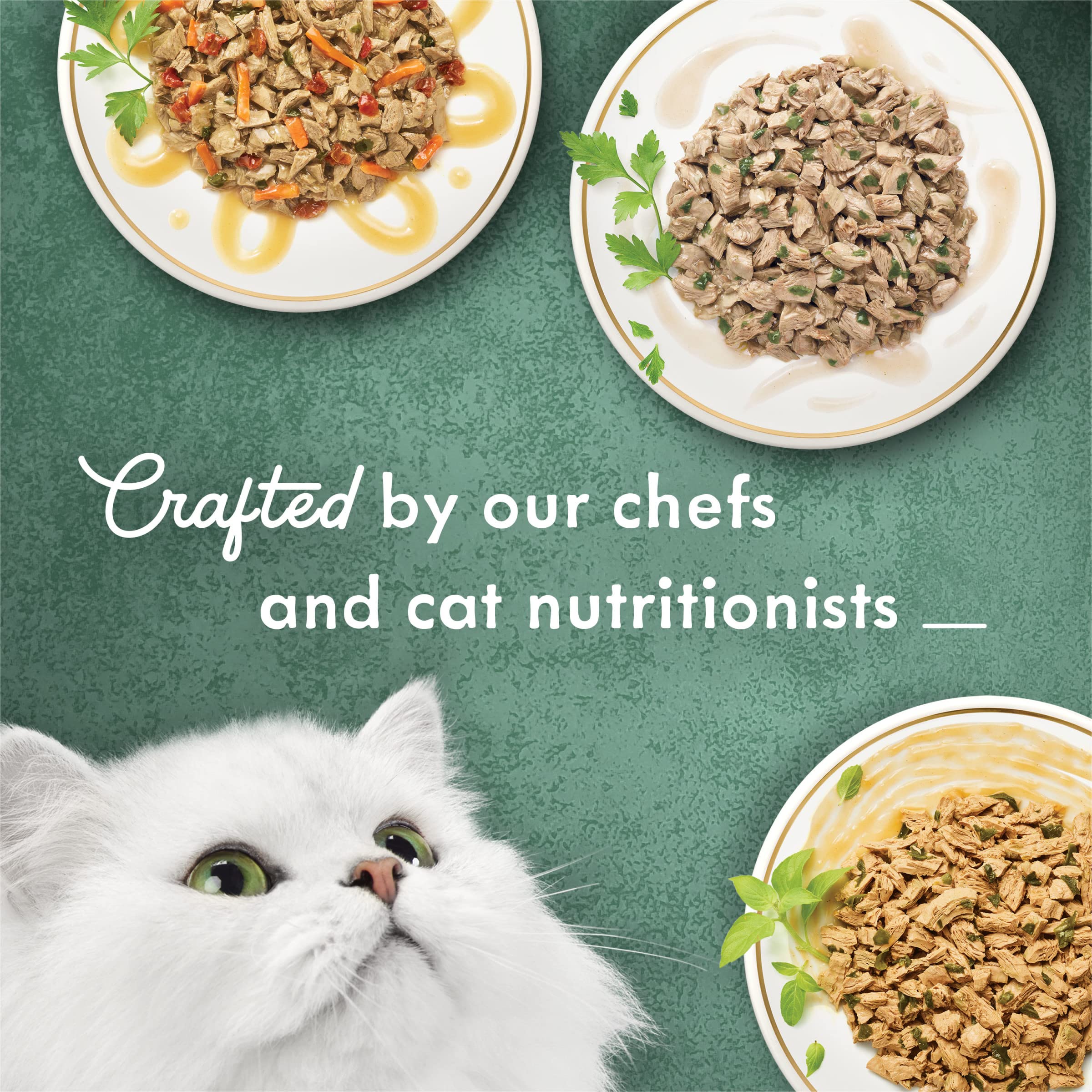 Fancy Feast Medleys, nutrición completa para gatos adultos con vitaminas y minerales.