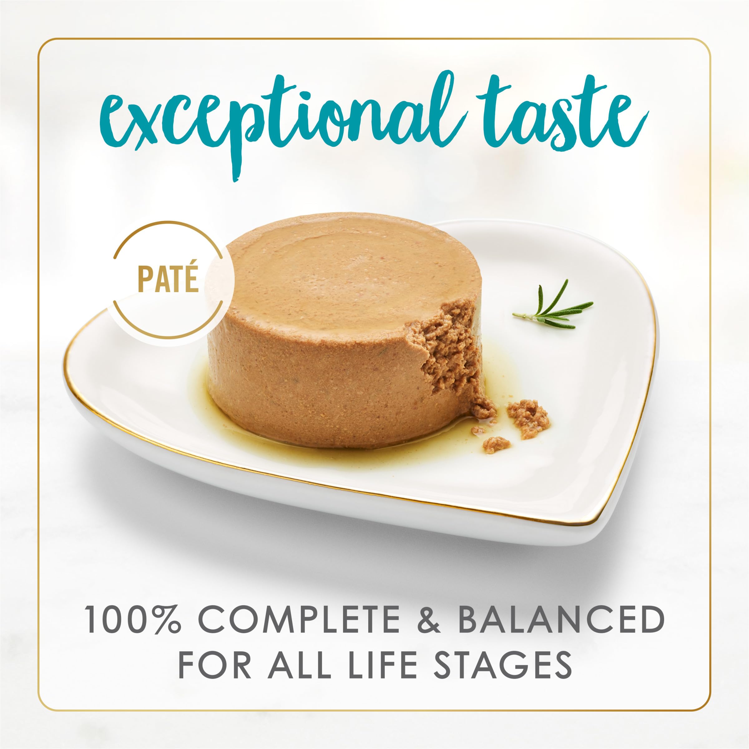 Fancy Feast paté textura suave, experiencia gourmet para gatos exigentes, fácil de servir