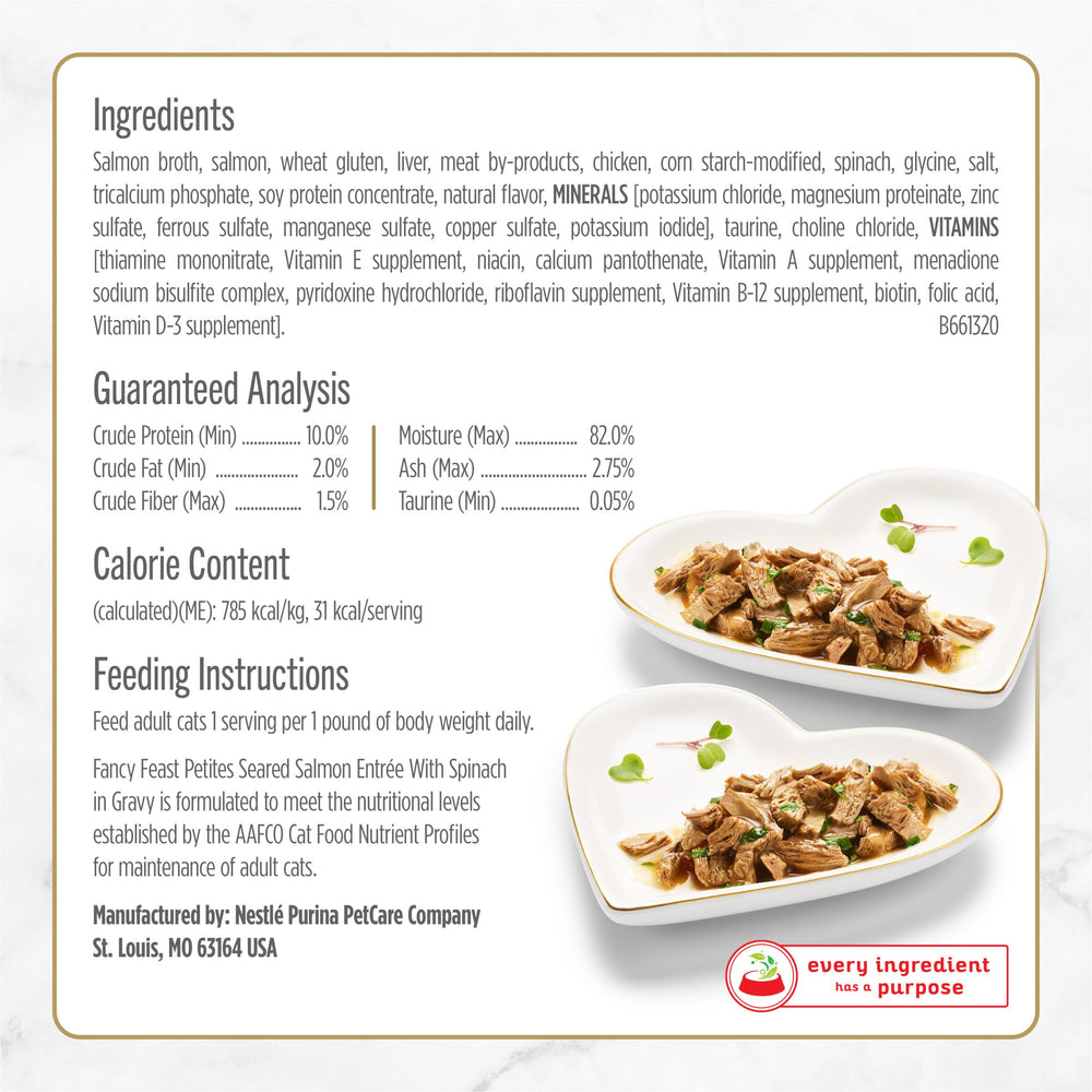 Texture soyeuse Fancy Feast Petites, ingrédients de qualité pour chat