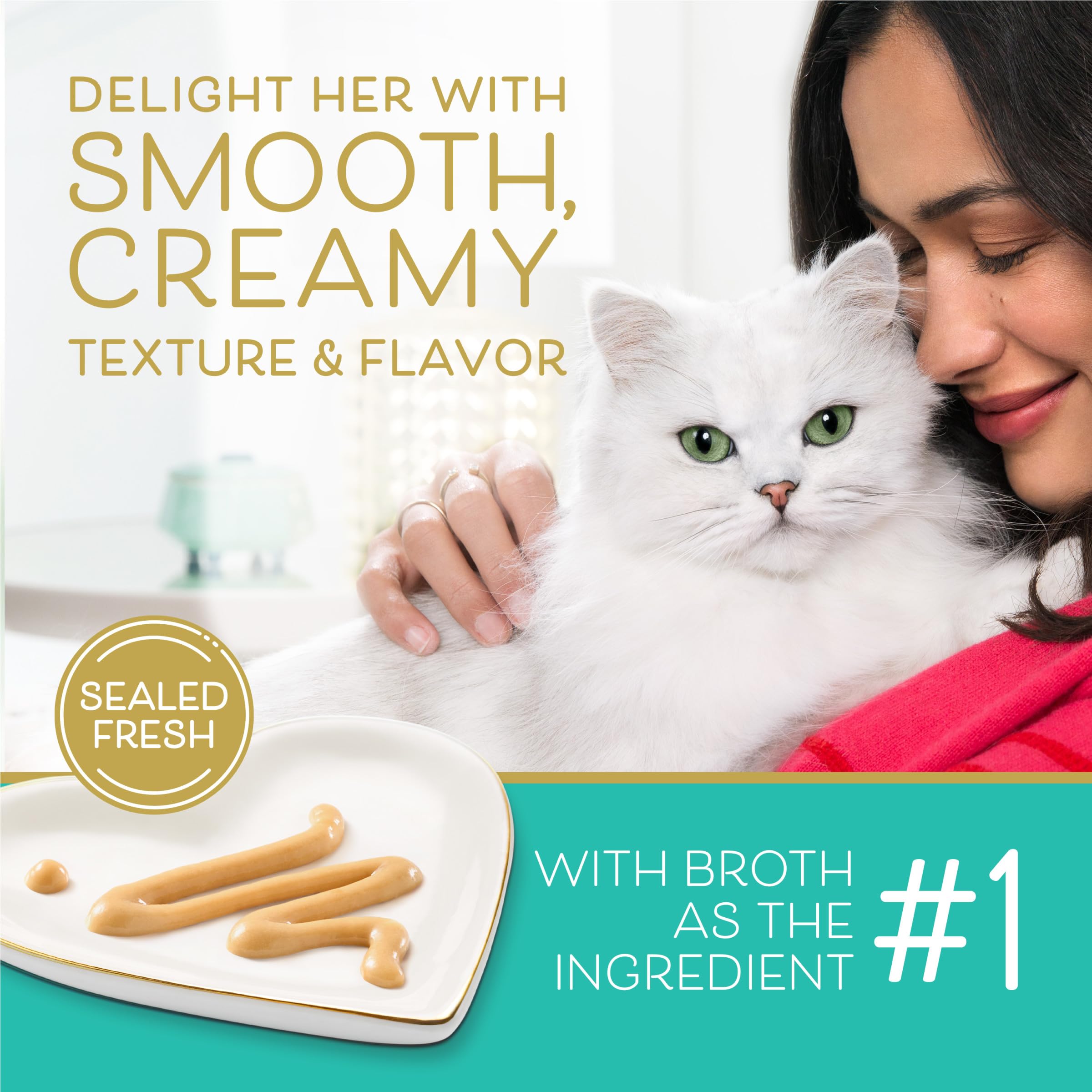 Purina Fancy Feast puré con textura cremosa de atún, agradable al lamido