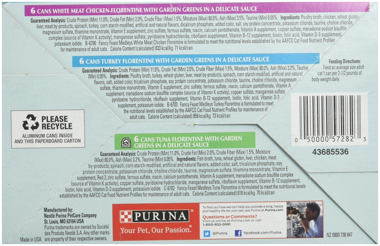 Fancy Feast Purina Medleys Florentine verduras del jardín, color y textura atractivos para tu gato
