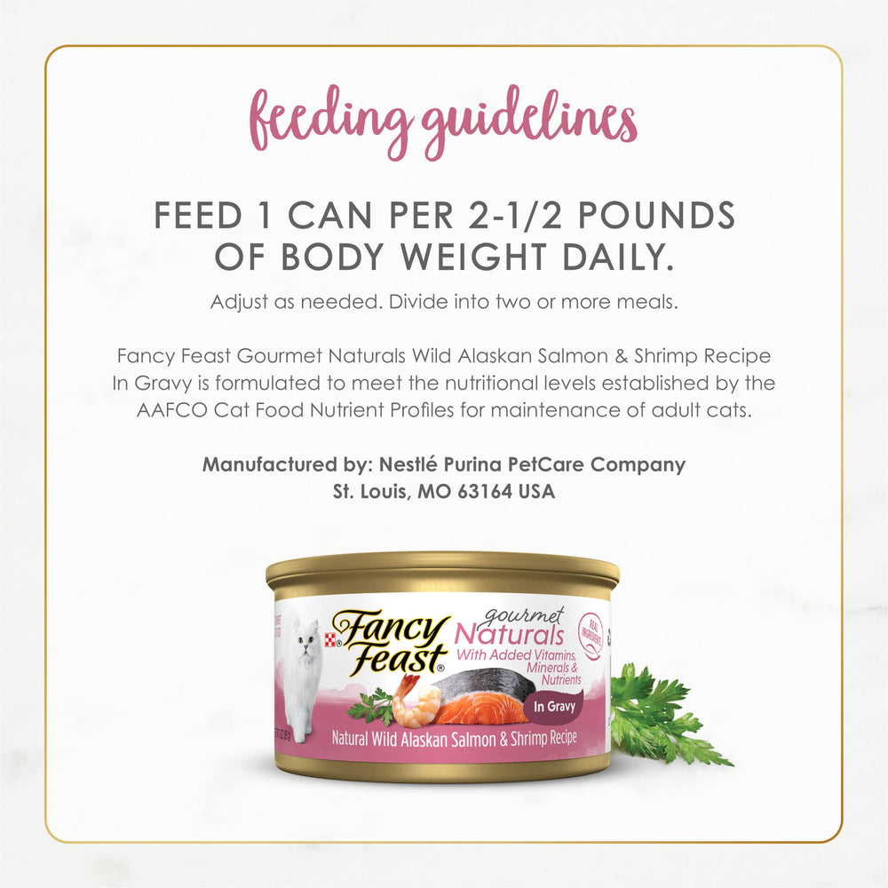 Fancy Feast sabor gourmet de salmón y camarones, experiencia de cena para gatos.