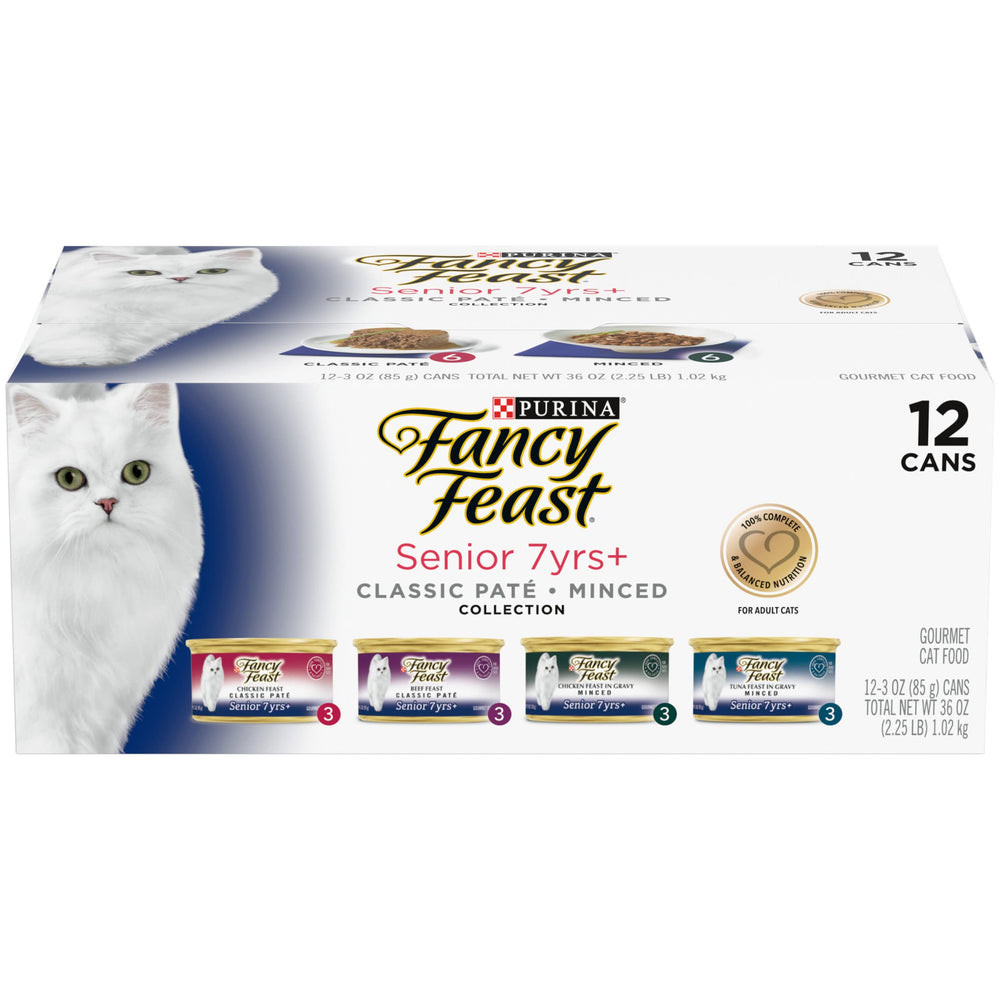 Fancy Feast Senior pate de pollo en lata: textura suave para comer con facilidad