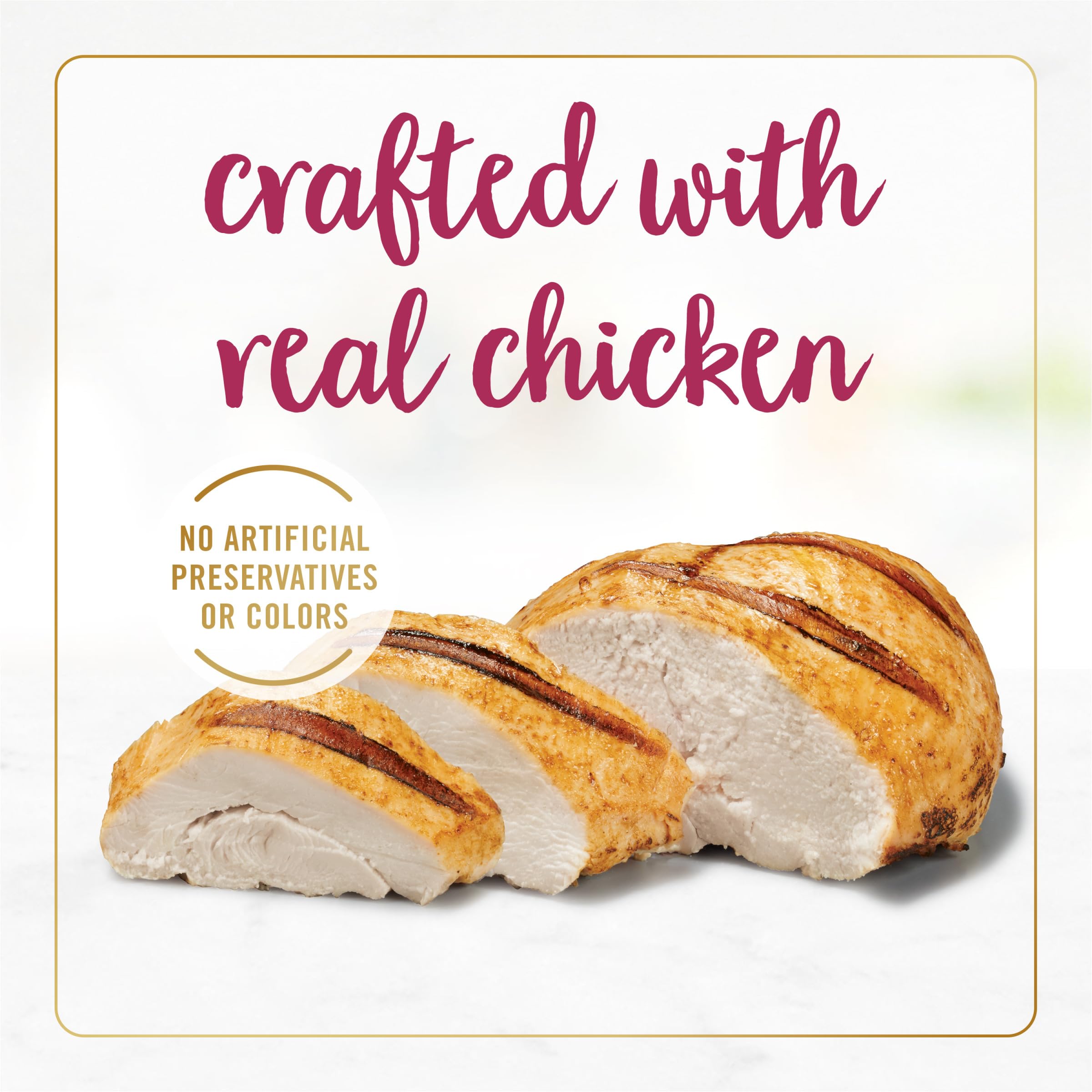 Purina Fancy Feast Pate de Pollo con taurina y antioxidantes para apoyar la salud general.