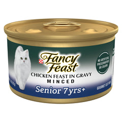 Fancy Feast Senior: lata de pollo en jugo para gatos mayores.