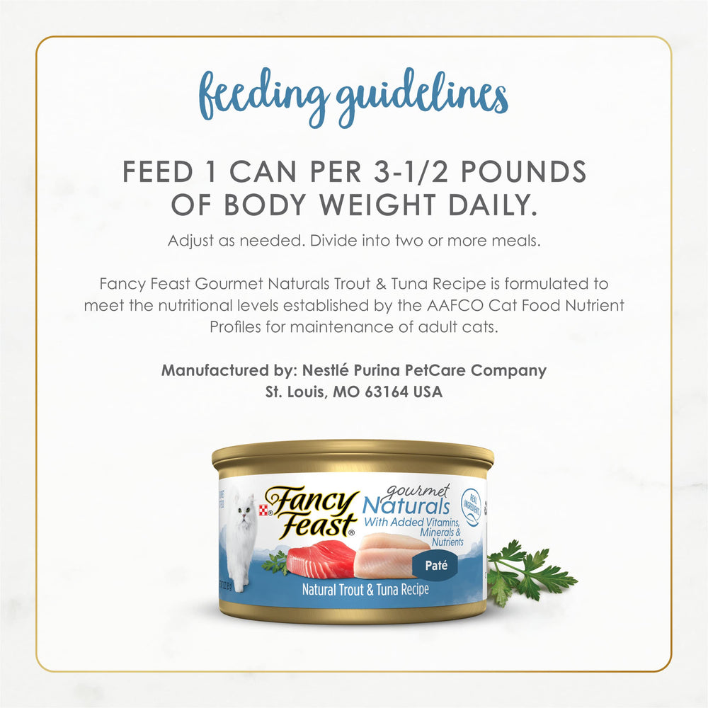 Fancy Feast Pate Trucha y Atún: sin colorantes artificiales ni conservantes.