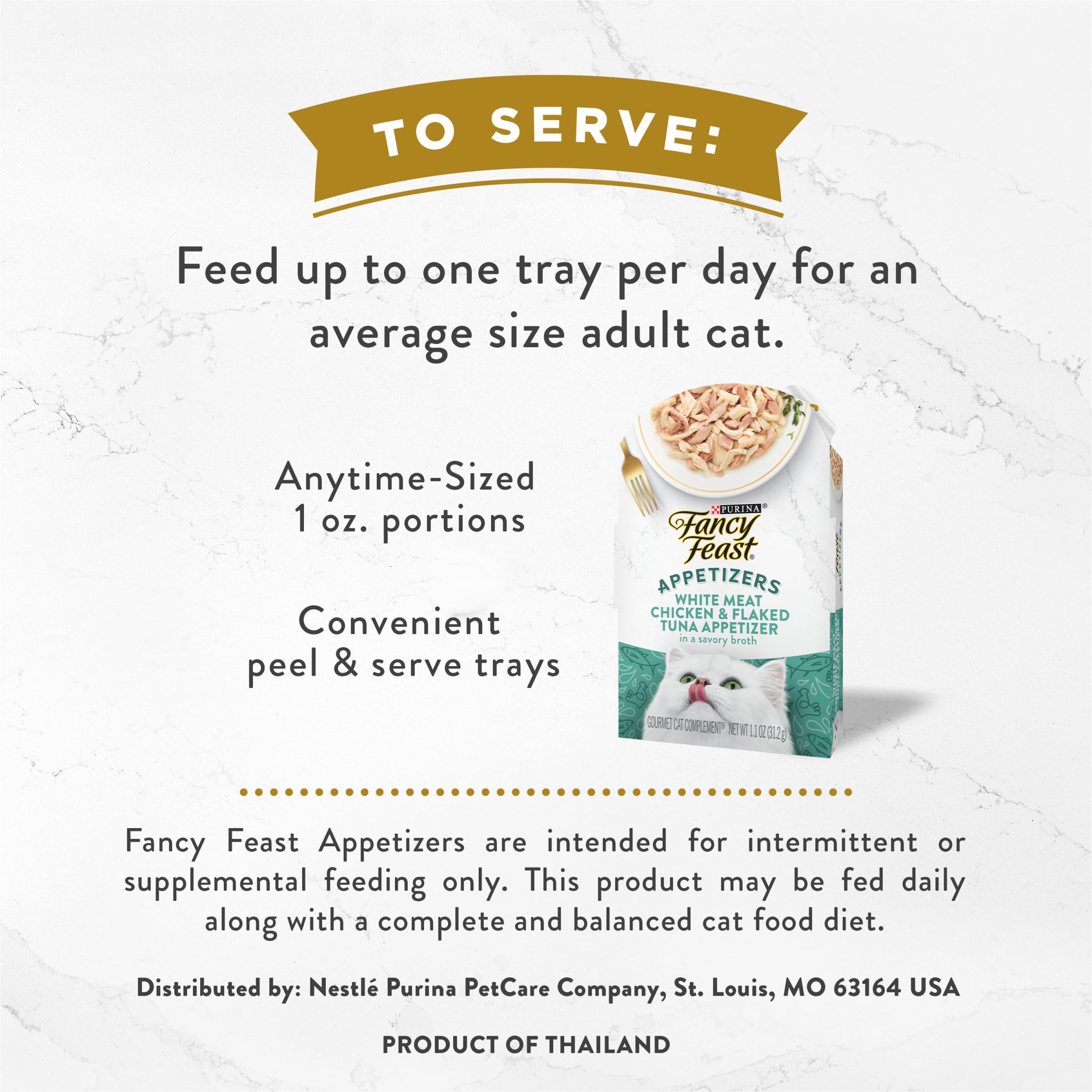 Fancy Feast Appetizers sin granos, opción ligera para mezcla.