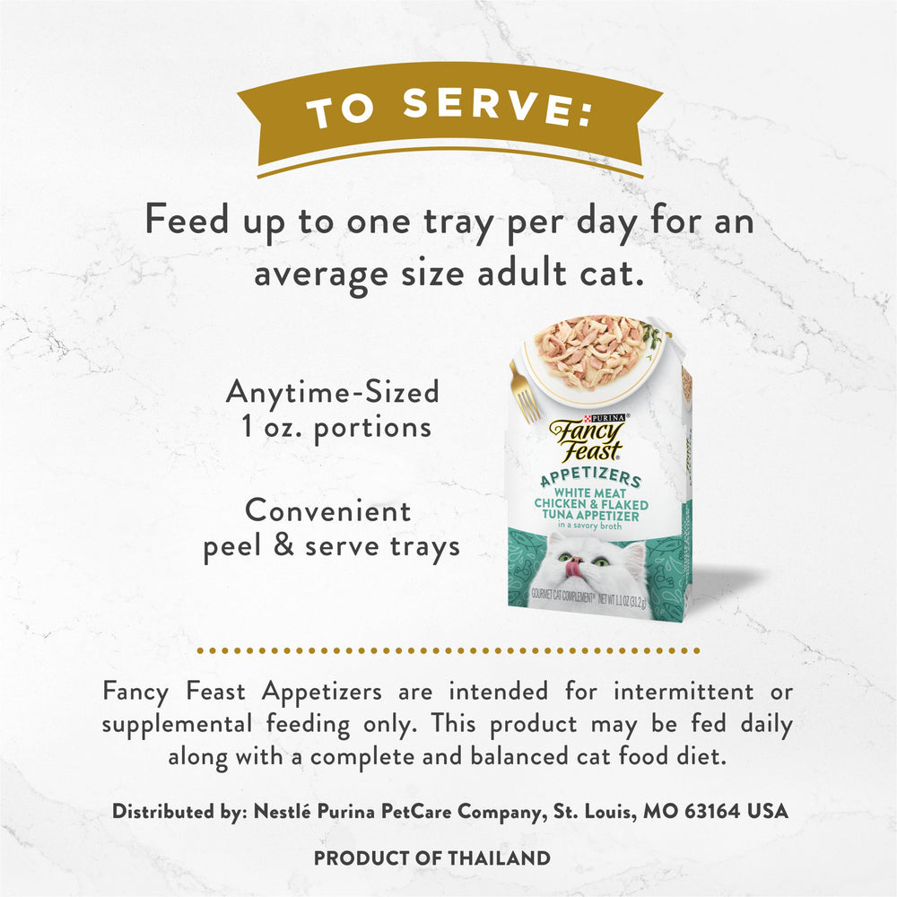 Fancy Feast Appetizers sin granos, opción ligera para mezcla.