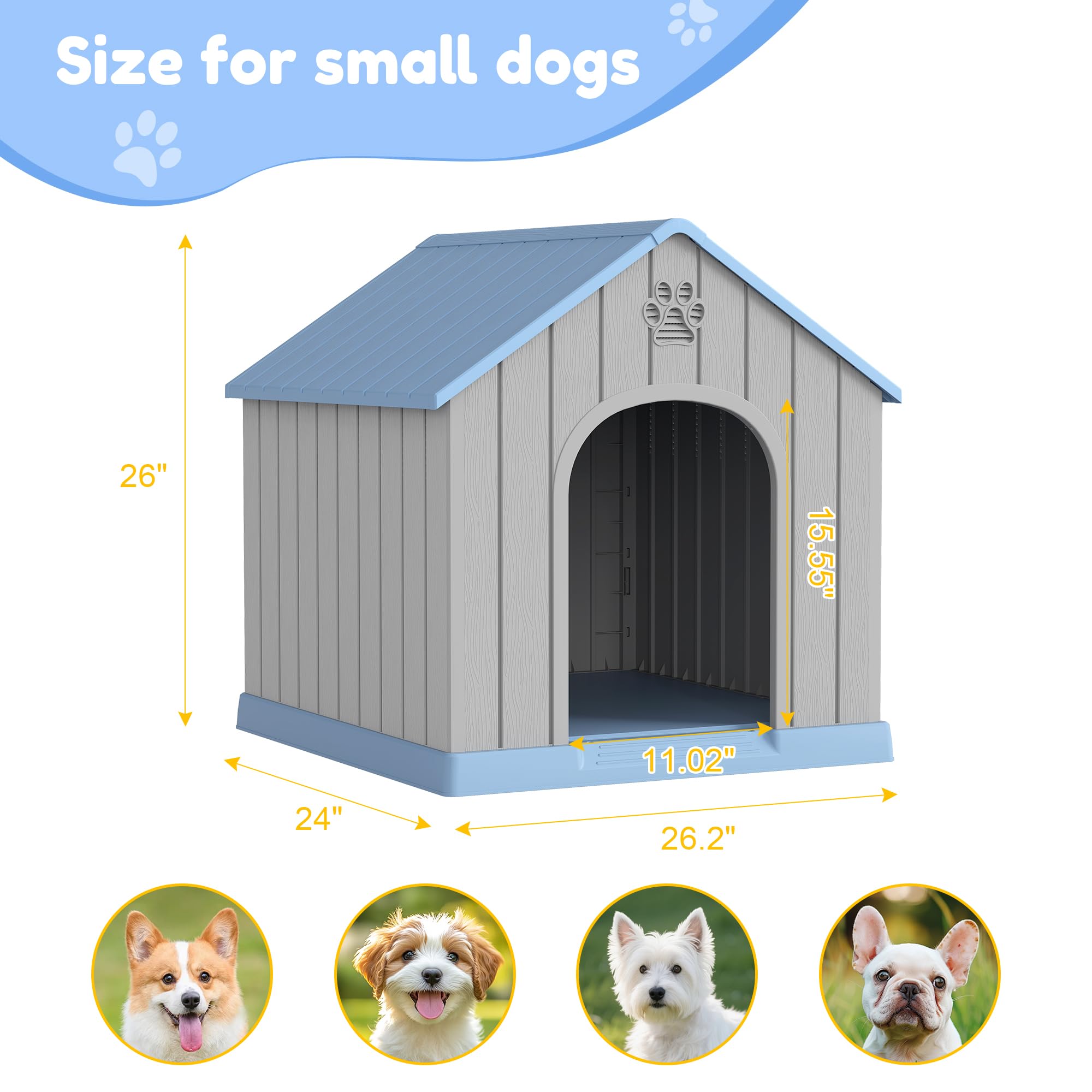 Base elevada Fancyango para perros mantiene el interior seco.