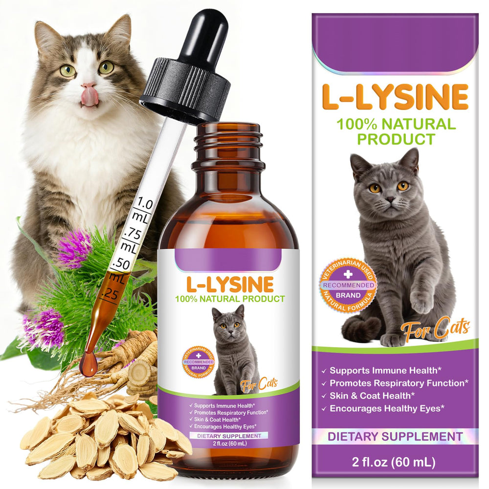 FANGCUN L-Lisina para gatos, frasco de 60 ml, formato práctico para uso diario